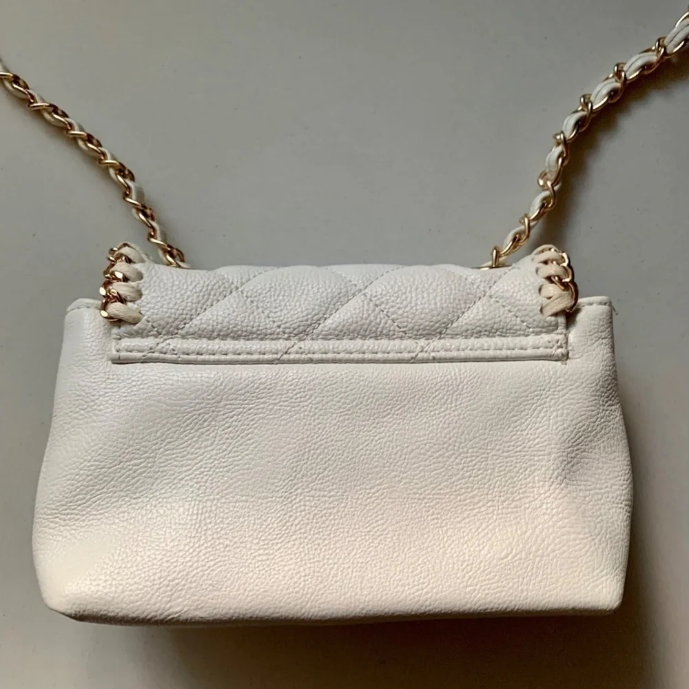 Girls' Steve Madden Cream Shoulder Bag with Gold Chain Accents